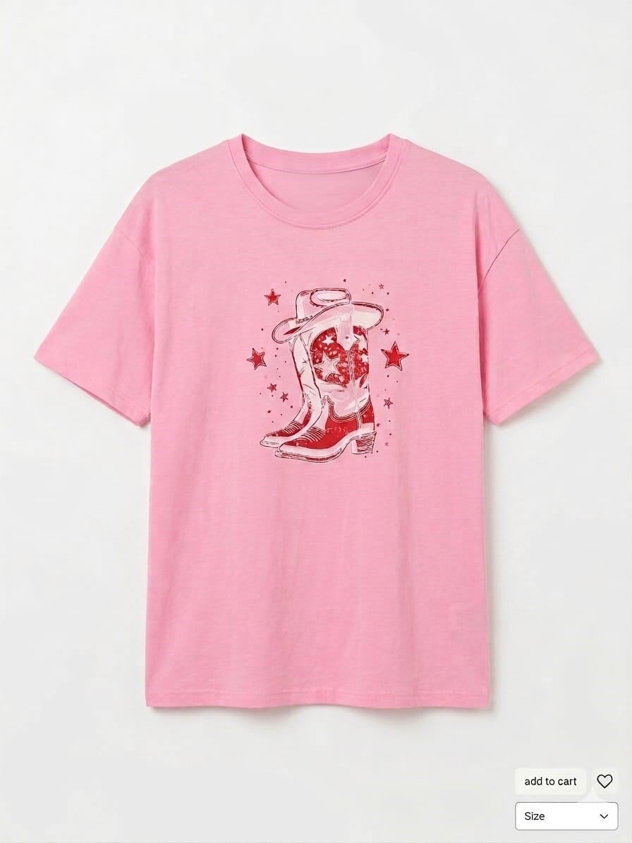 Pink Cowboy Oversize T-shirt