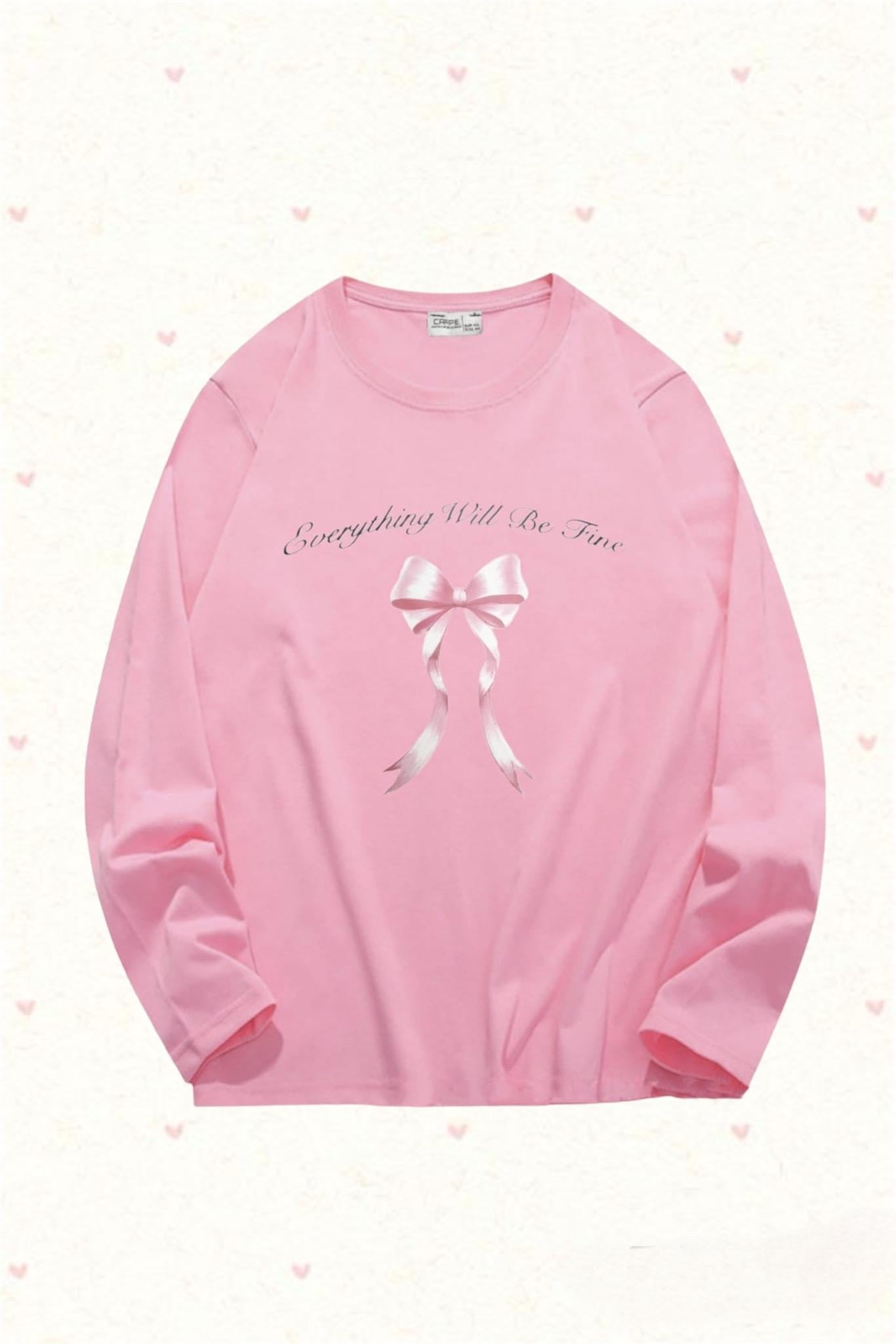 Pink Cute Ribbon Sweatshirt