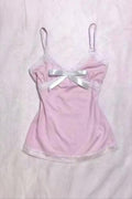 Pink Dantel Detail Askılı Bluz