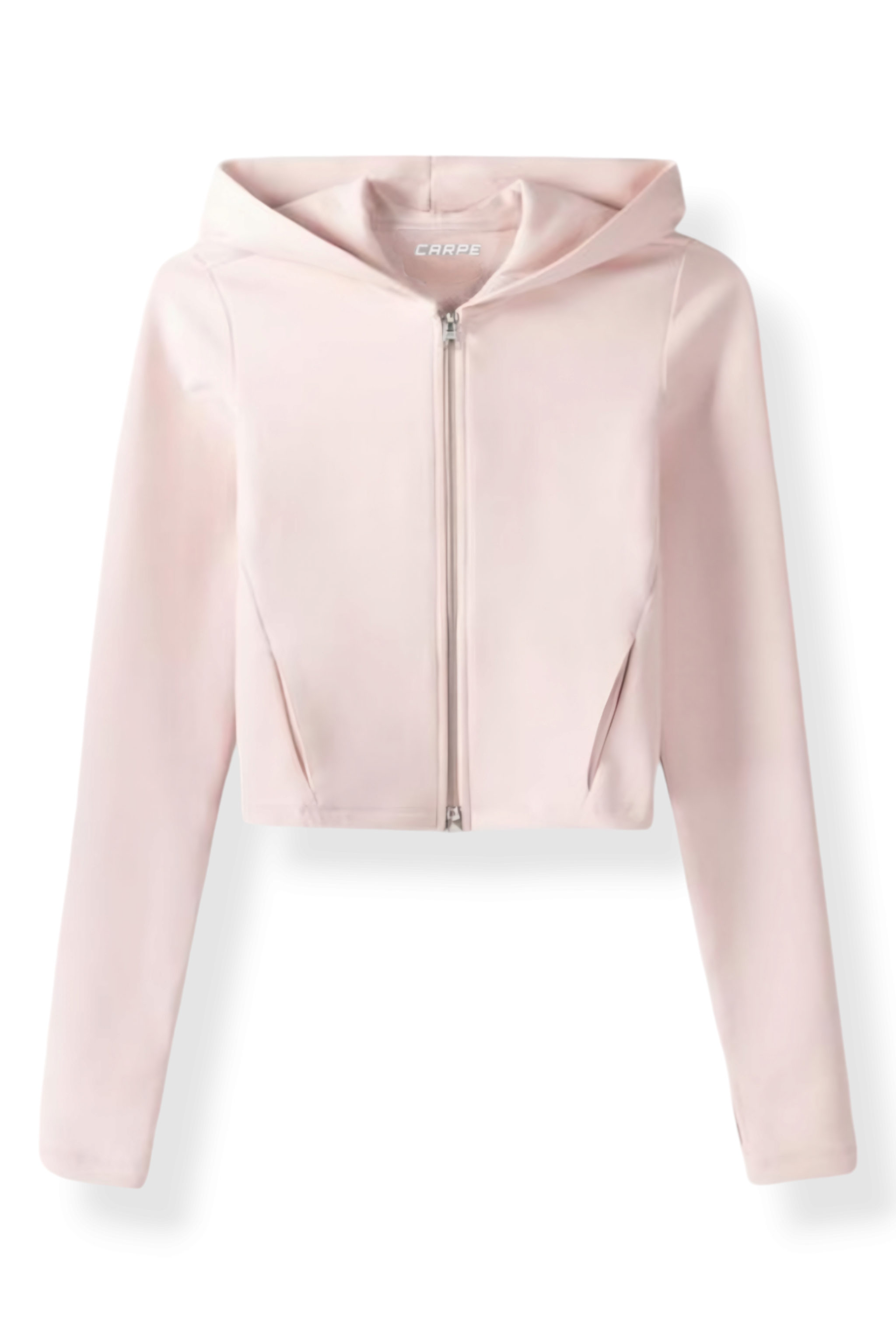 Pink Fermuarlı Kapüşonlu Hırka