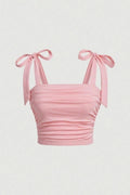 Pink Fiyonk Askılı Crop