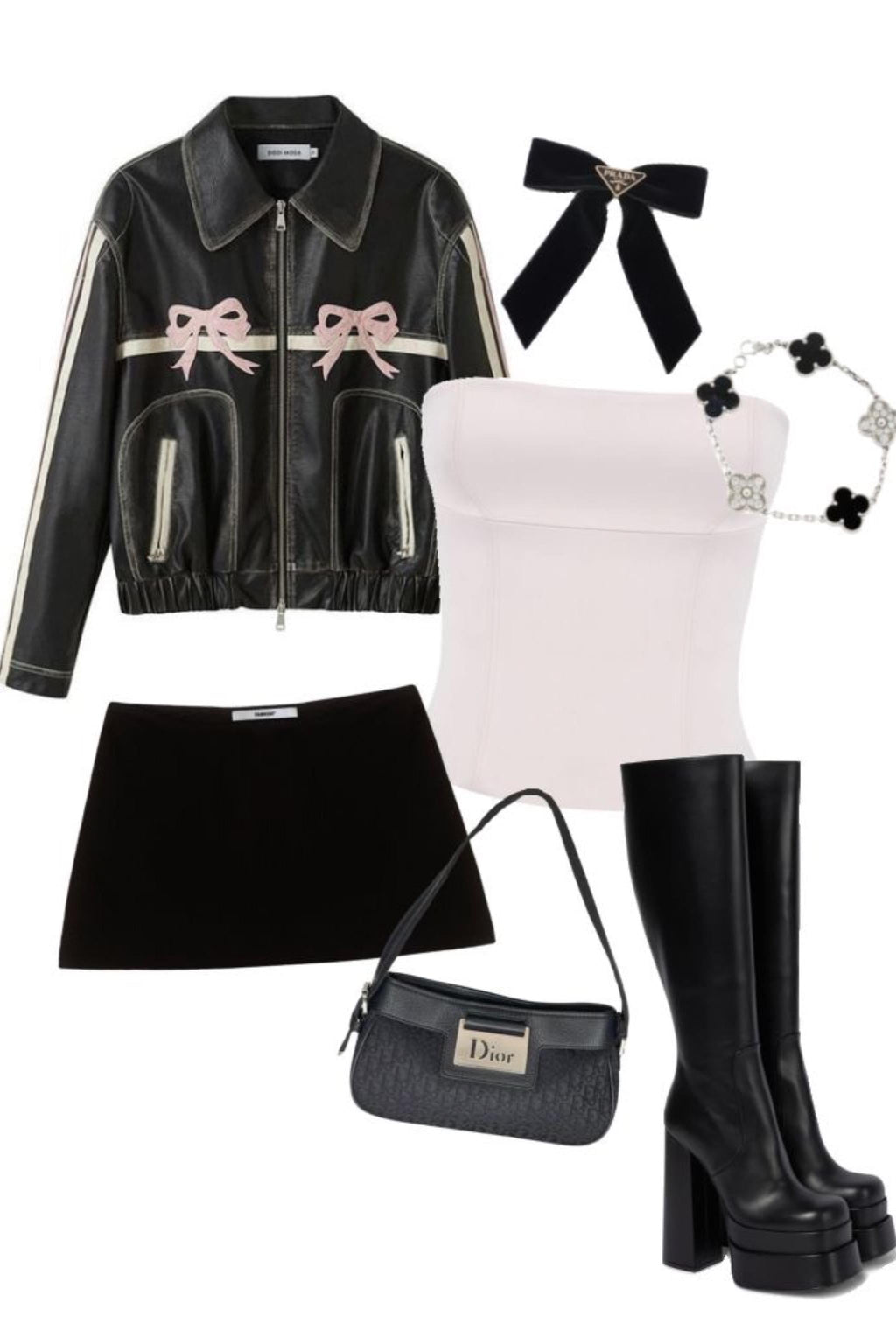 Pink Ribbon Deri Ceket