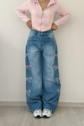 Pink Ribbon Jean Pantolon