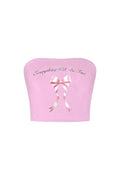 Pink Ribbon Straplez Crop