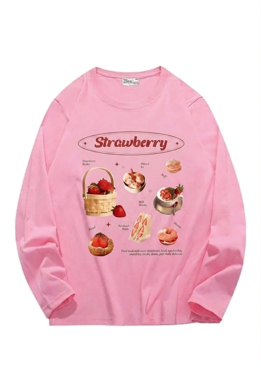 Pink Strawberry Basket Sweatshirt