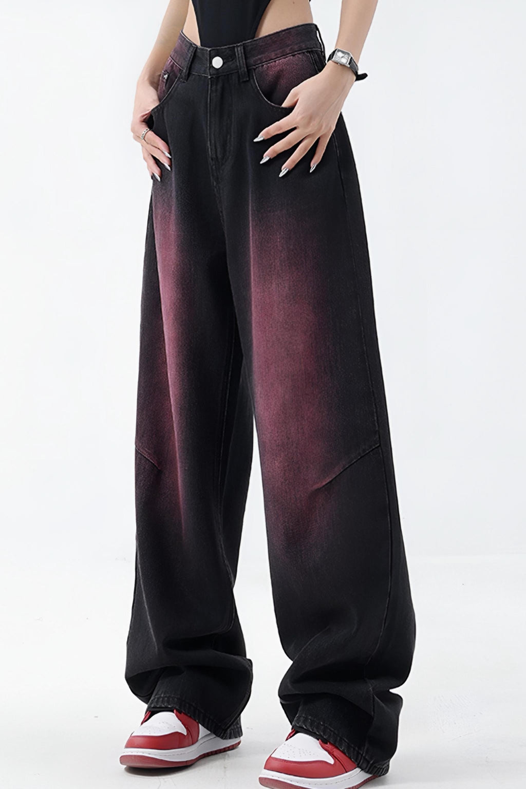 Purple Design Denim Pantolon