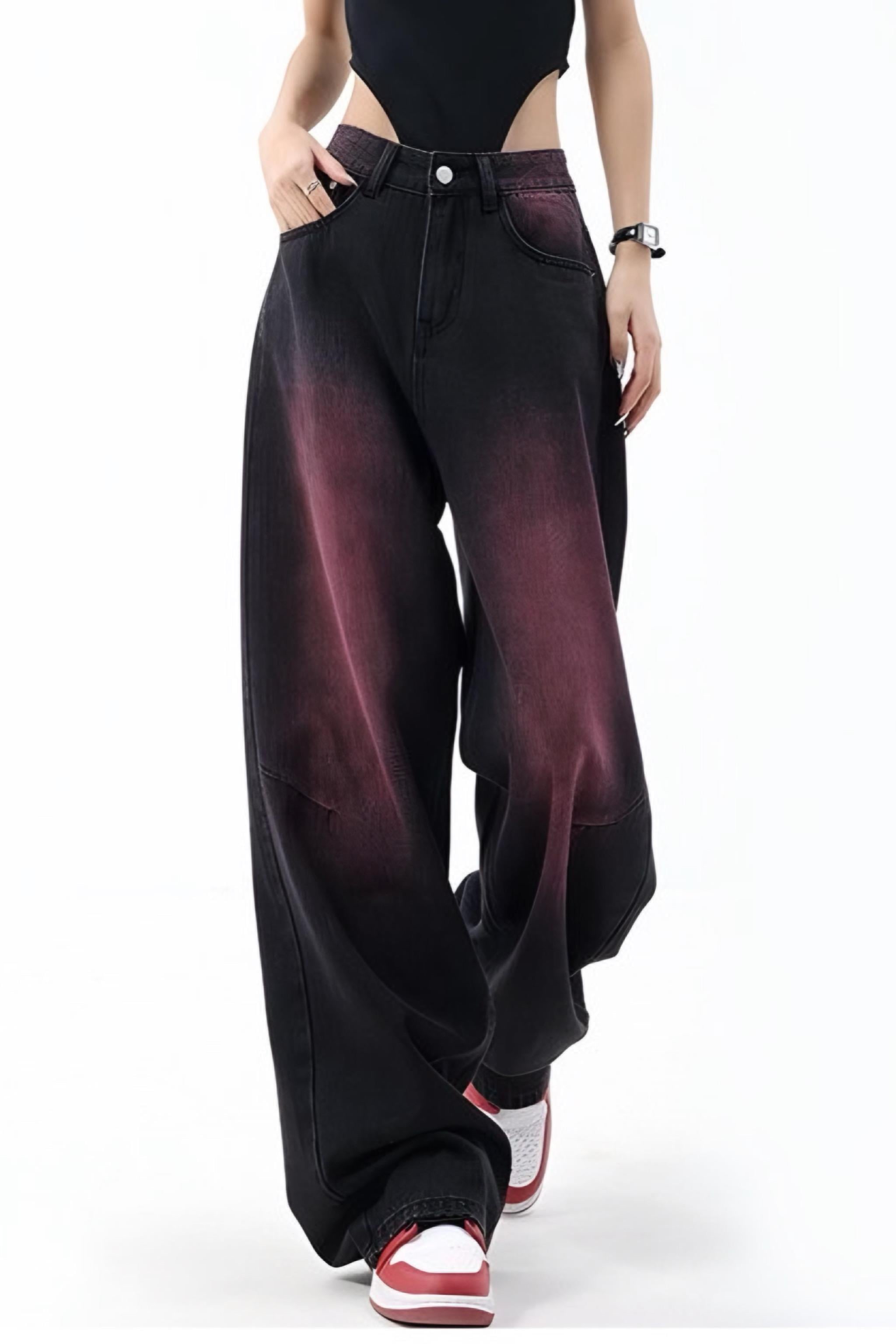 Purple Design Denim Pantolon
