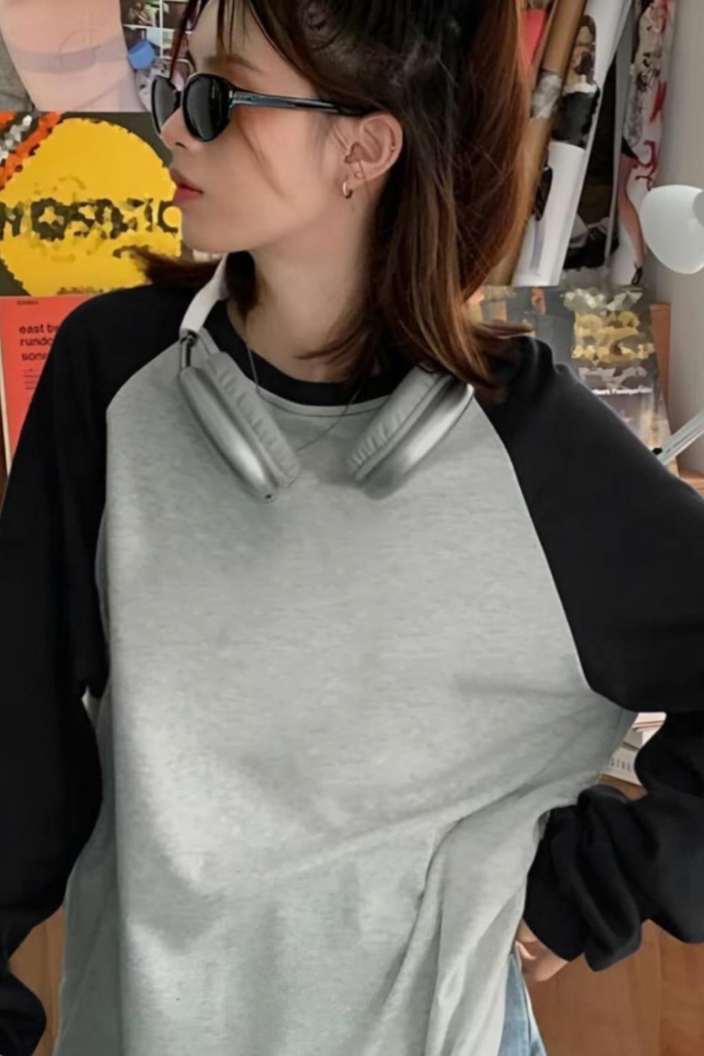 Raglan Basic Melanj Oversize Sweatshirt
