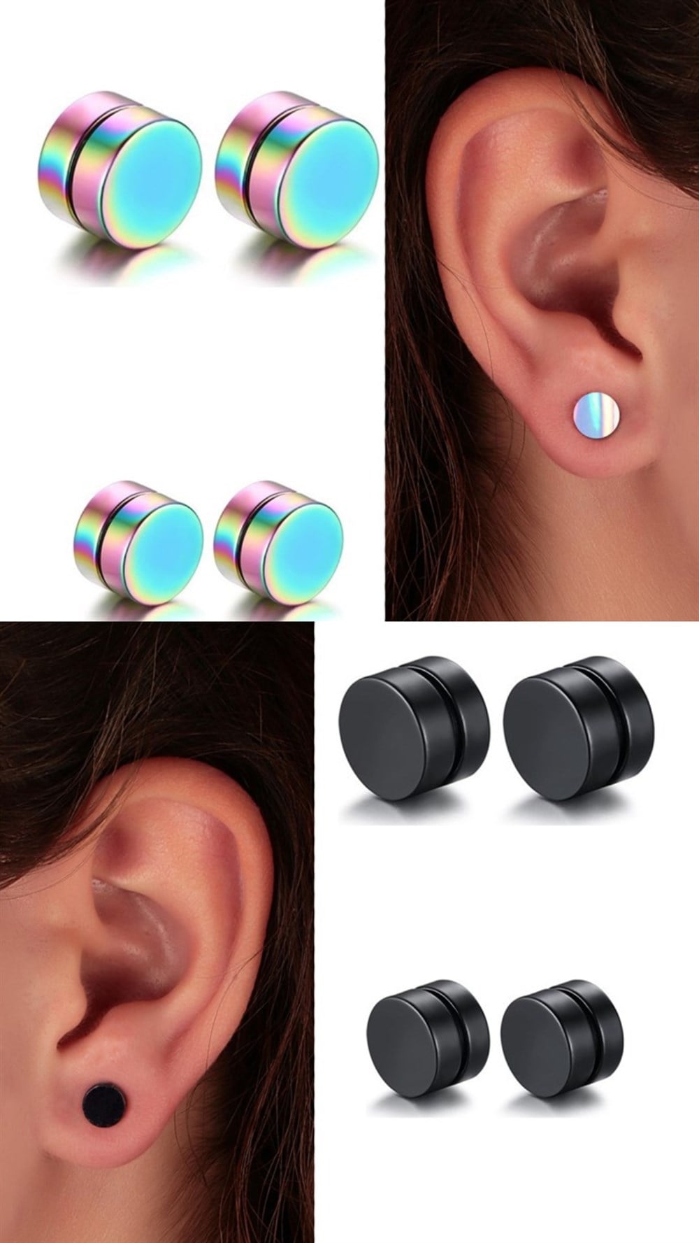 Rainbow Mıknatıslı Unısex Küpe Modelleri