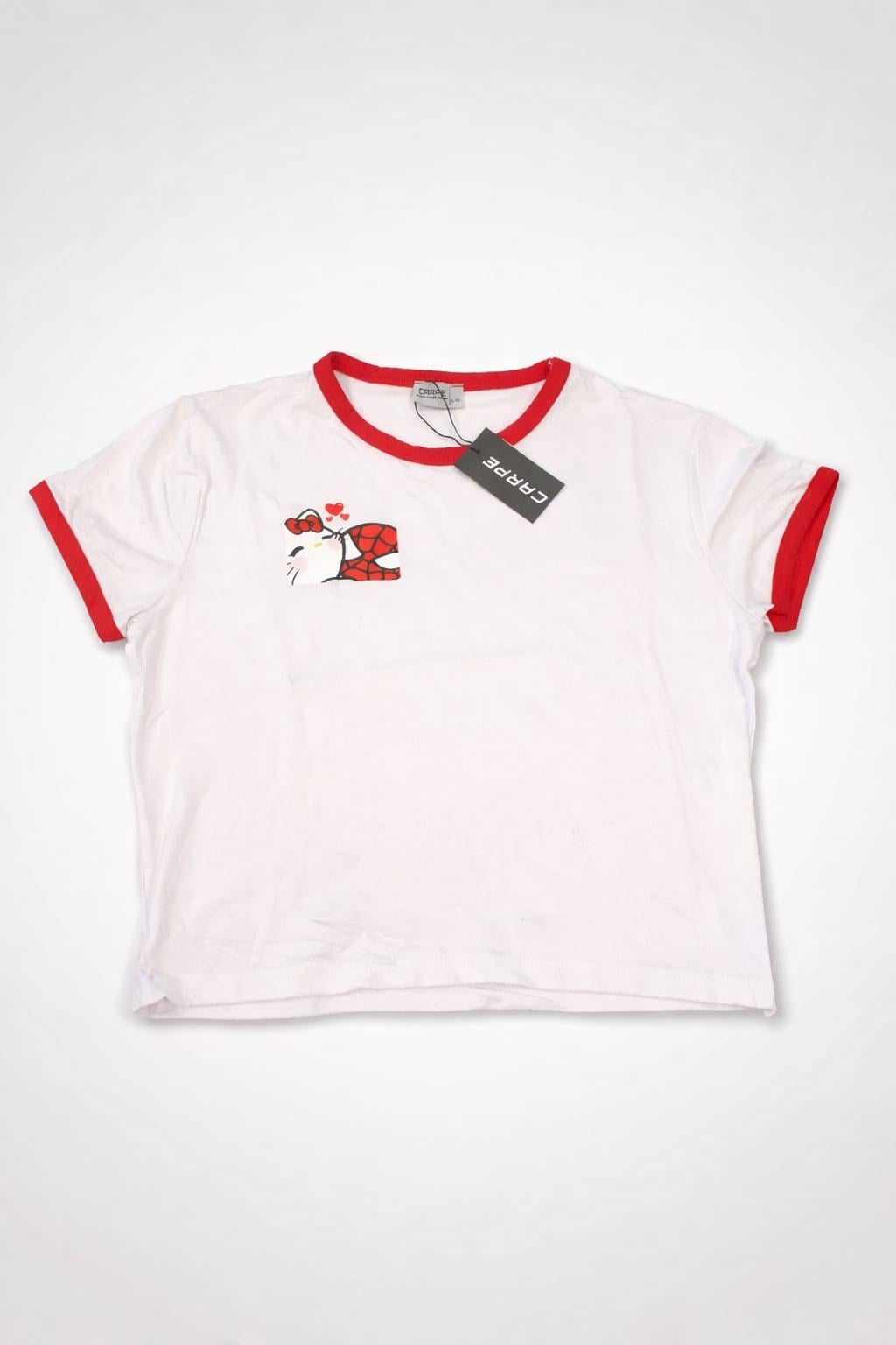 Red Biyeli Kitty Heart Spider Crop