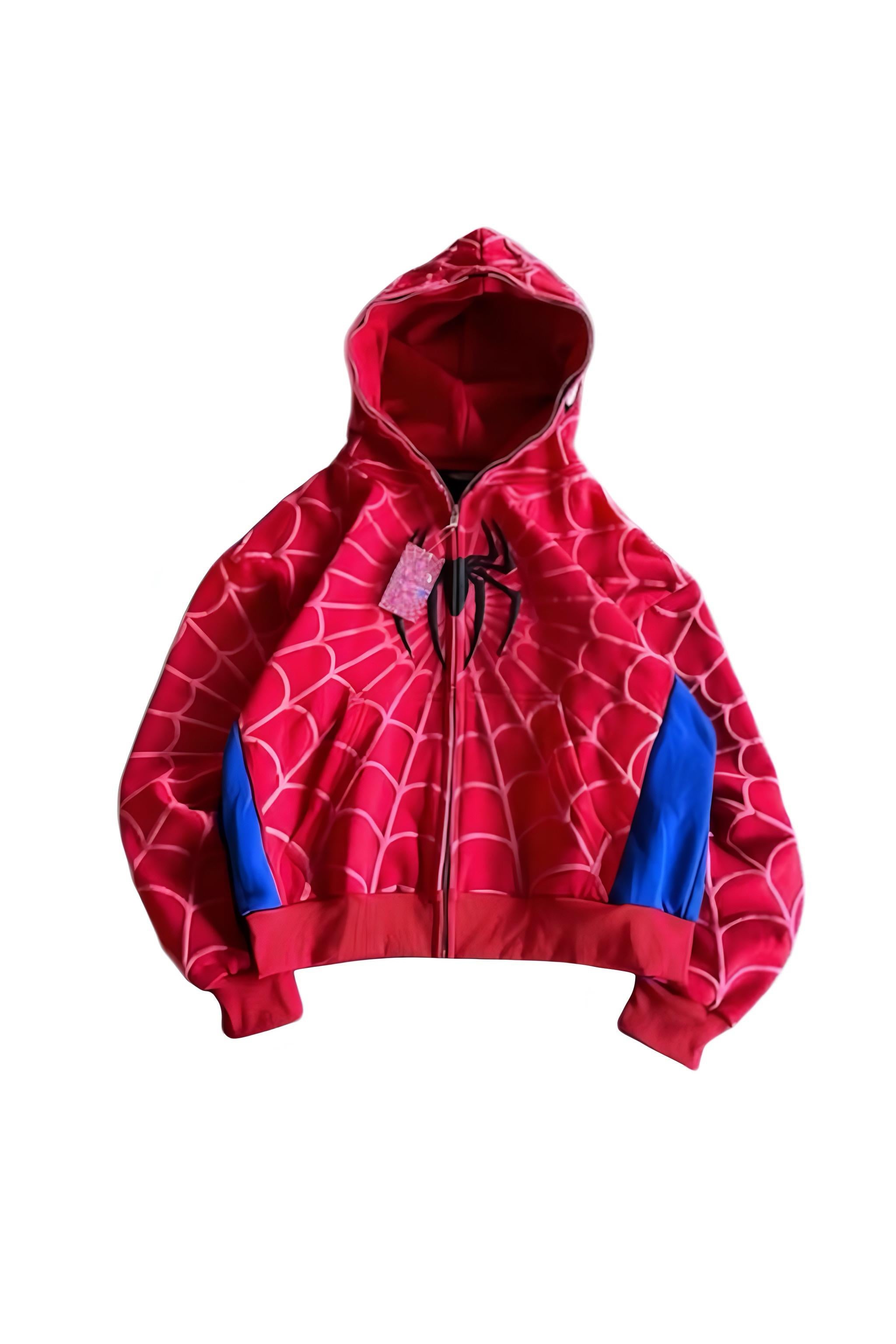 Red Black Spider Oversize Hırka