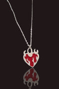 Red Flame Heart Kolye