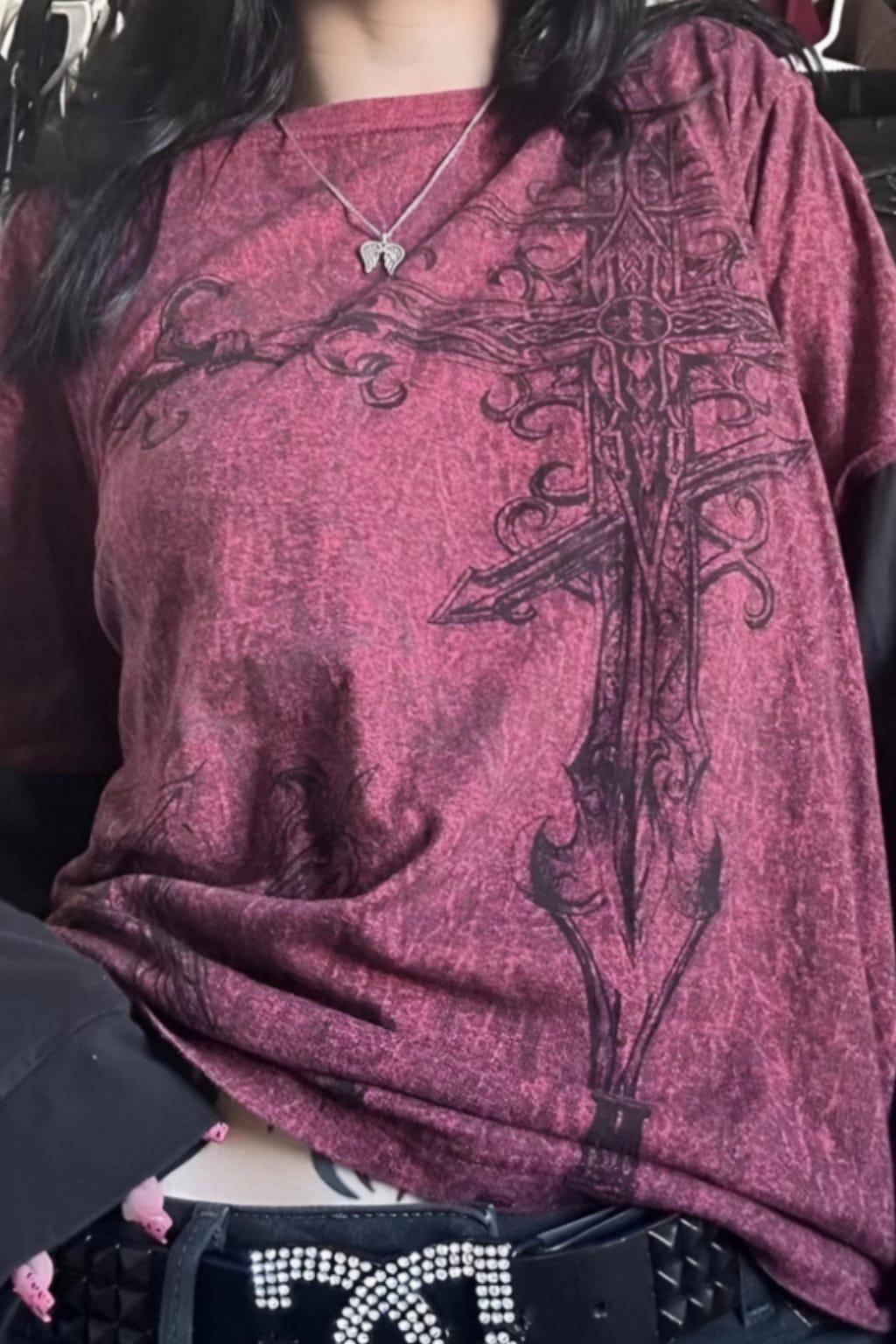 Red Reglan Cybersigil Oversize Bluz