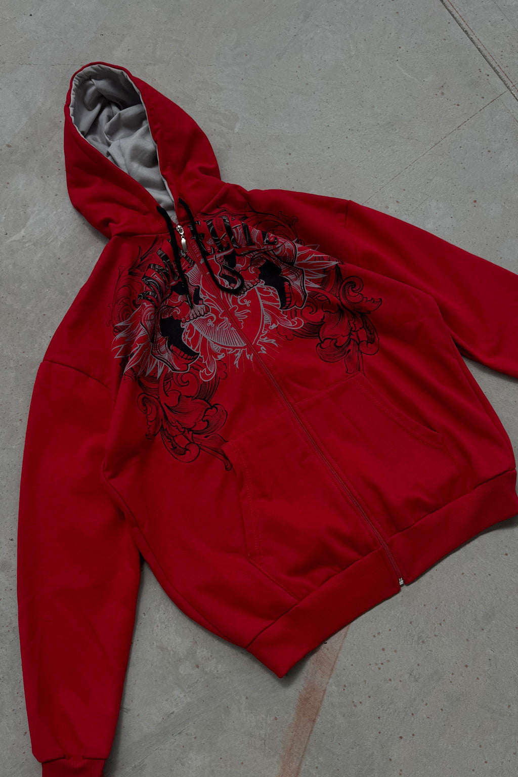 Red Skulls Oversize Hırka