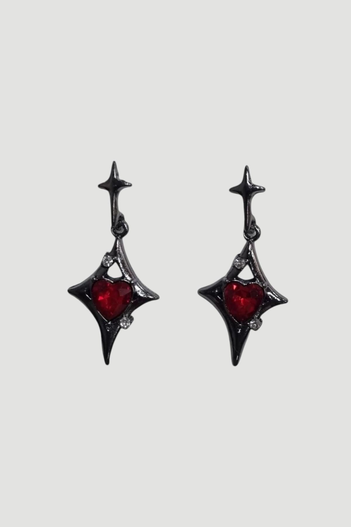 Red Stone Crystal Küpe