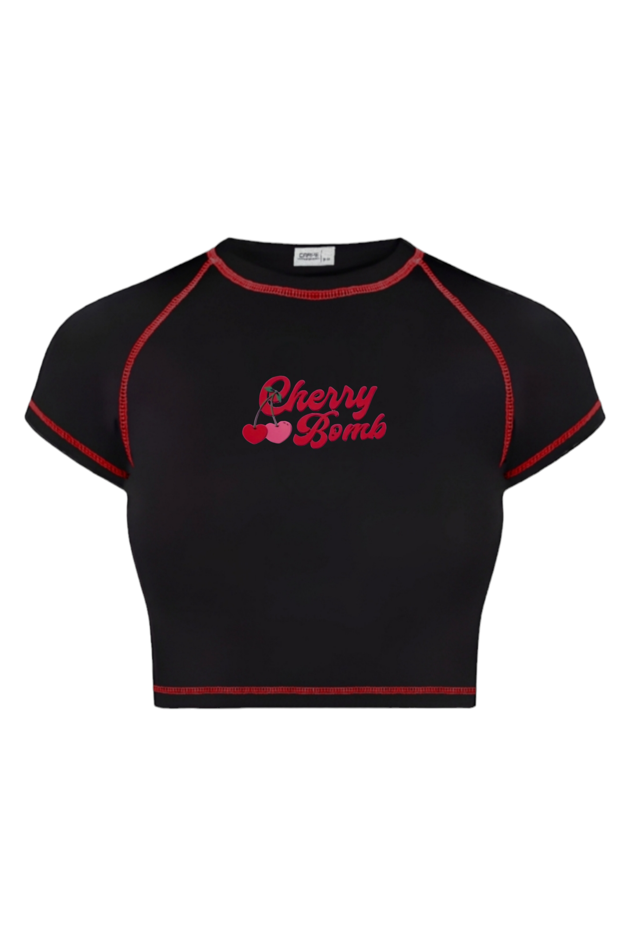 Red Ters Dikiş Cherry Bomb Crop