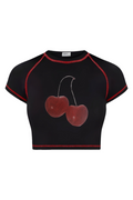 Red Ters Dikiş Cherry Crop