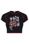 Red Ters Dikiş Punk Rock Crop