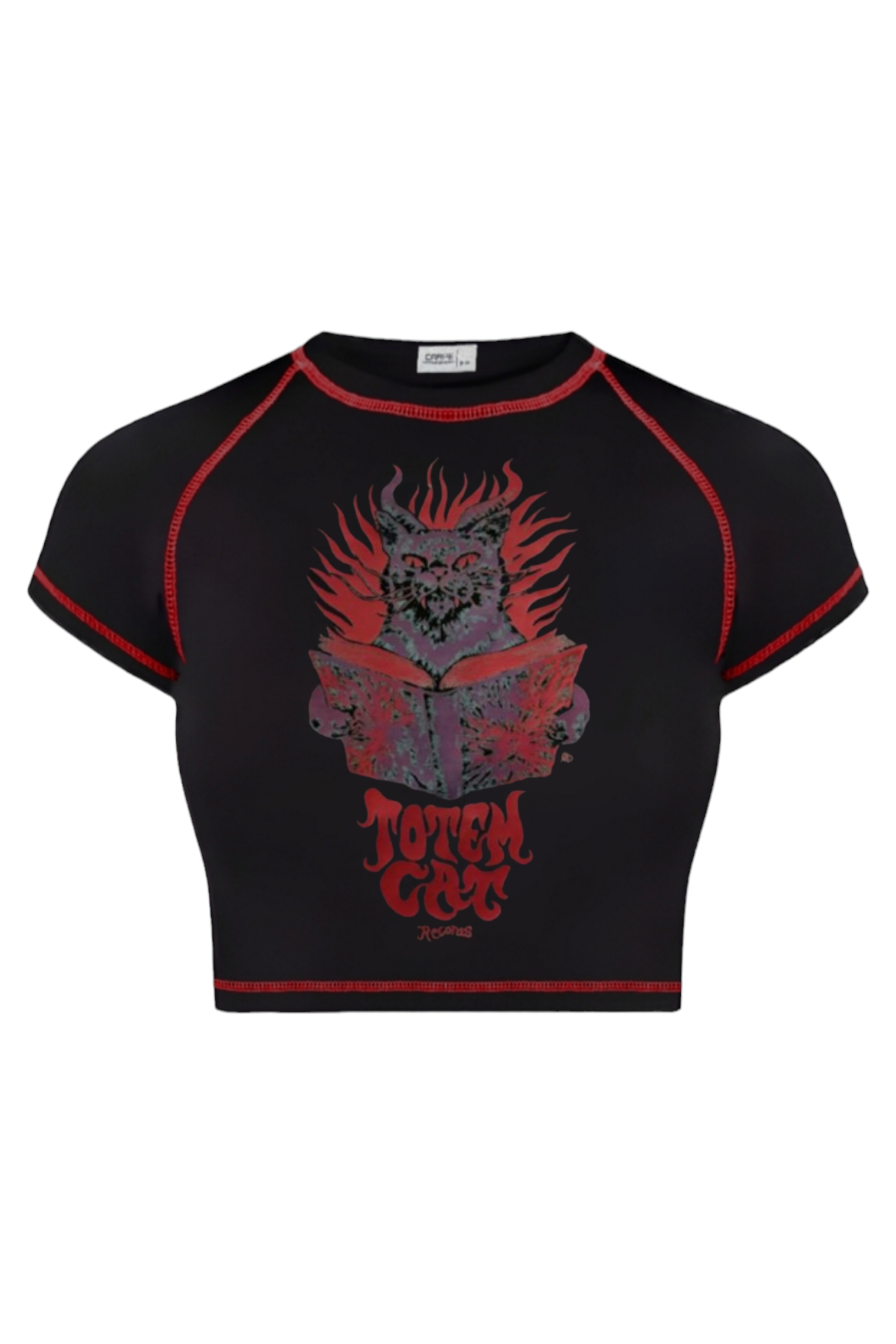 Red Ters Dikiş Totem Cat Crop