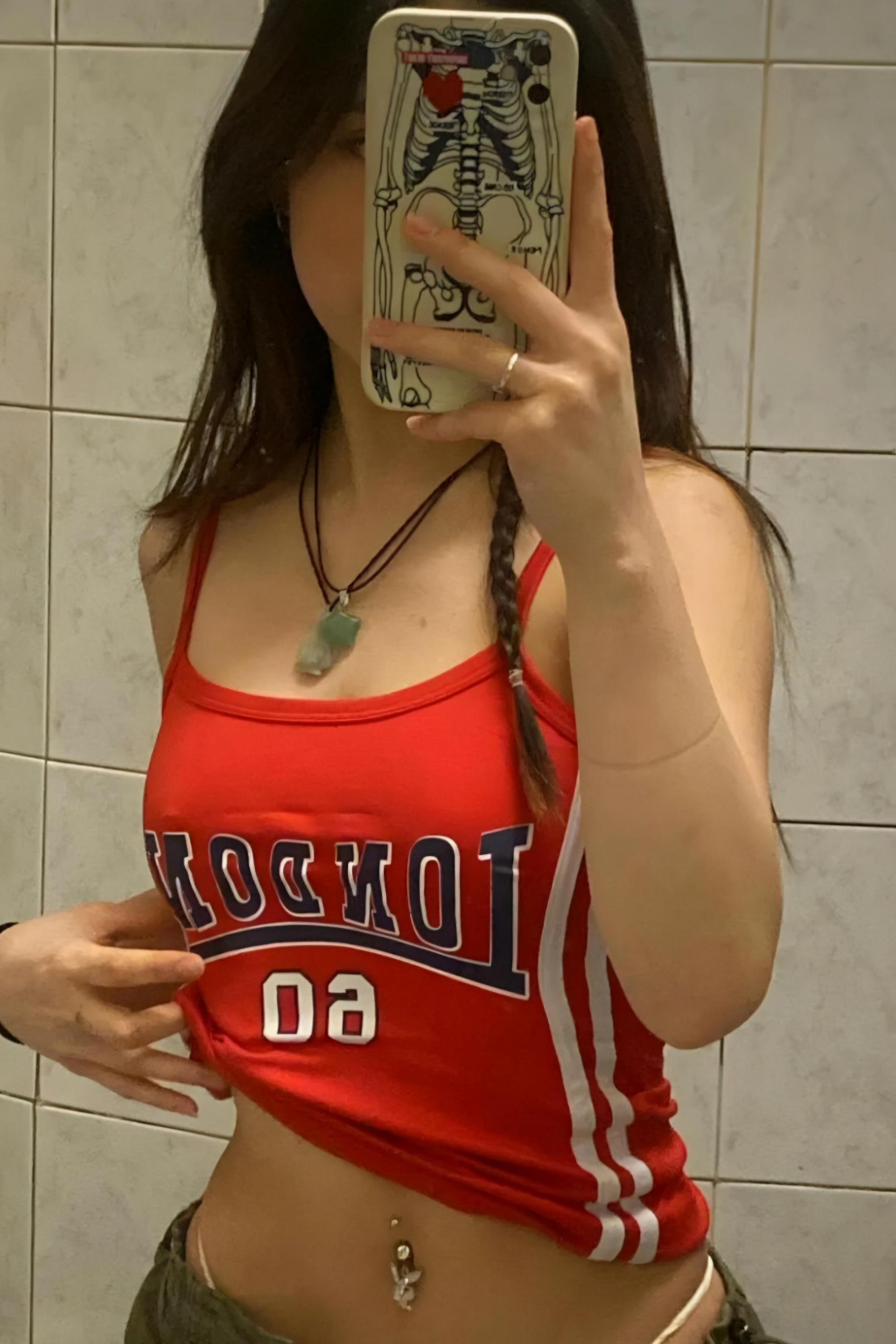 Retro London Jersey Askılı Bluz