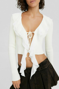 Ruffle Ribbon Hırka