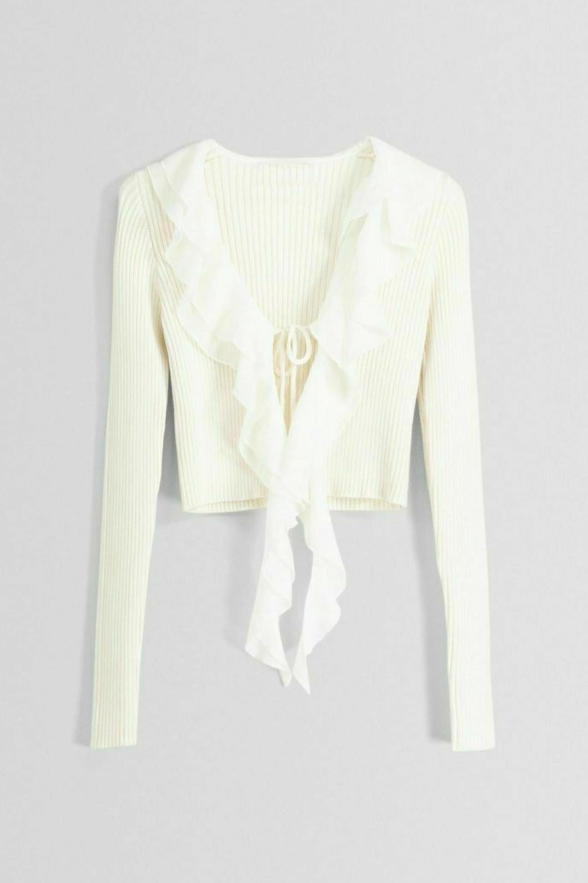 Ruffle Ribbon Hırka