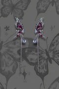 Sallantılı Red Butterfly Küpe