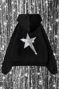 Sırt Star Taşlı 3 İplik Oversize Sweatshirt