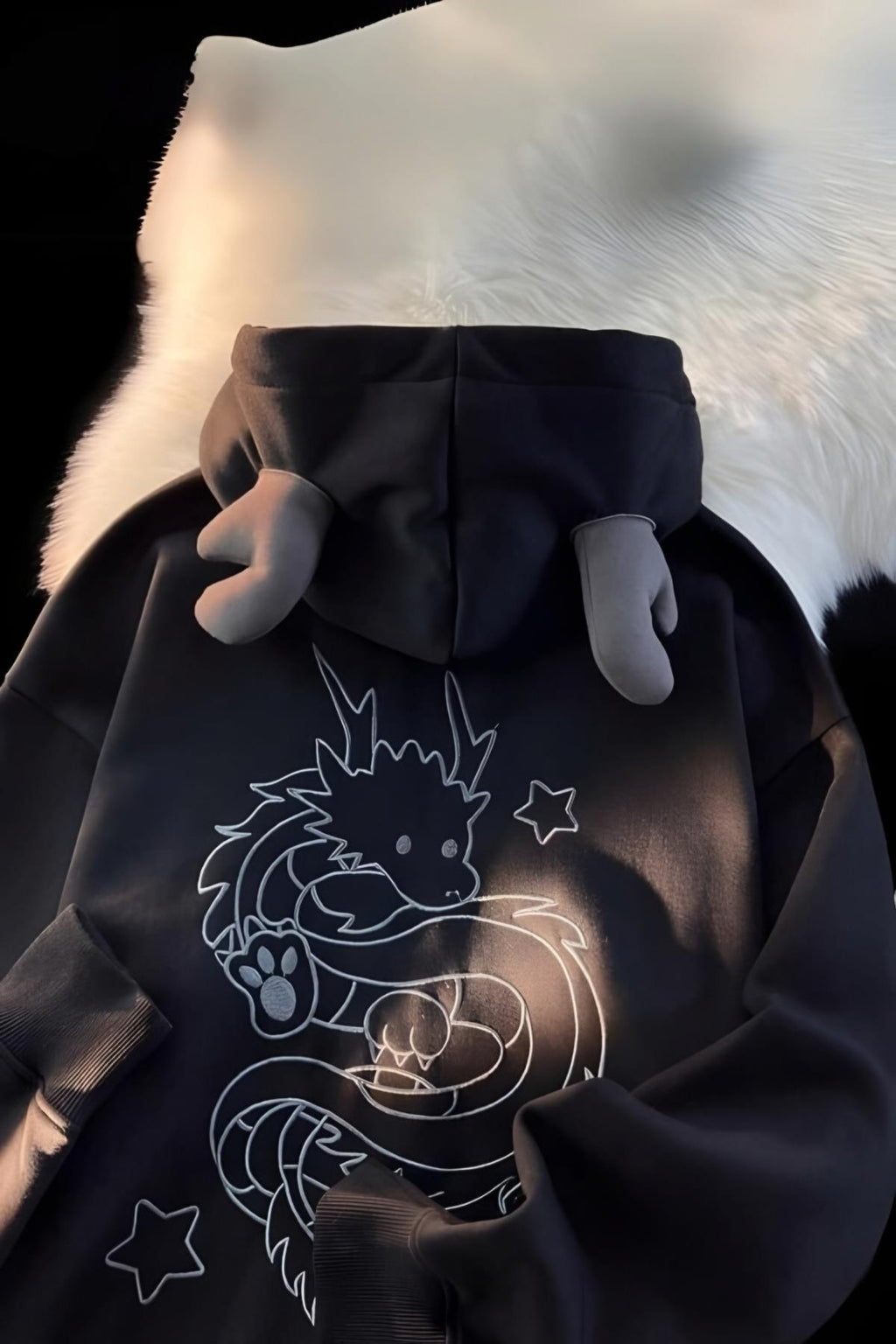 Siyah Dragon Baby Kapüşonlu Hırka