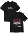 Siyah Sırt 911 GT Porsche Oversize T-shirt