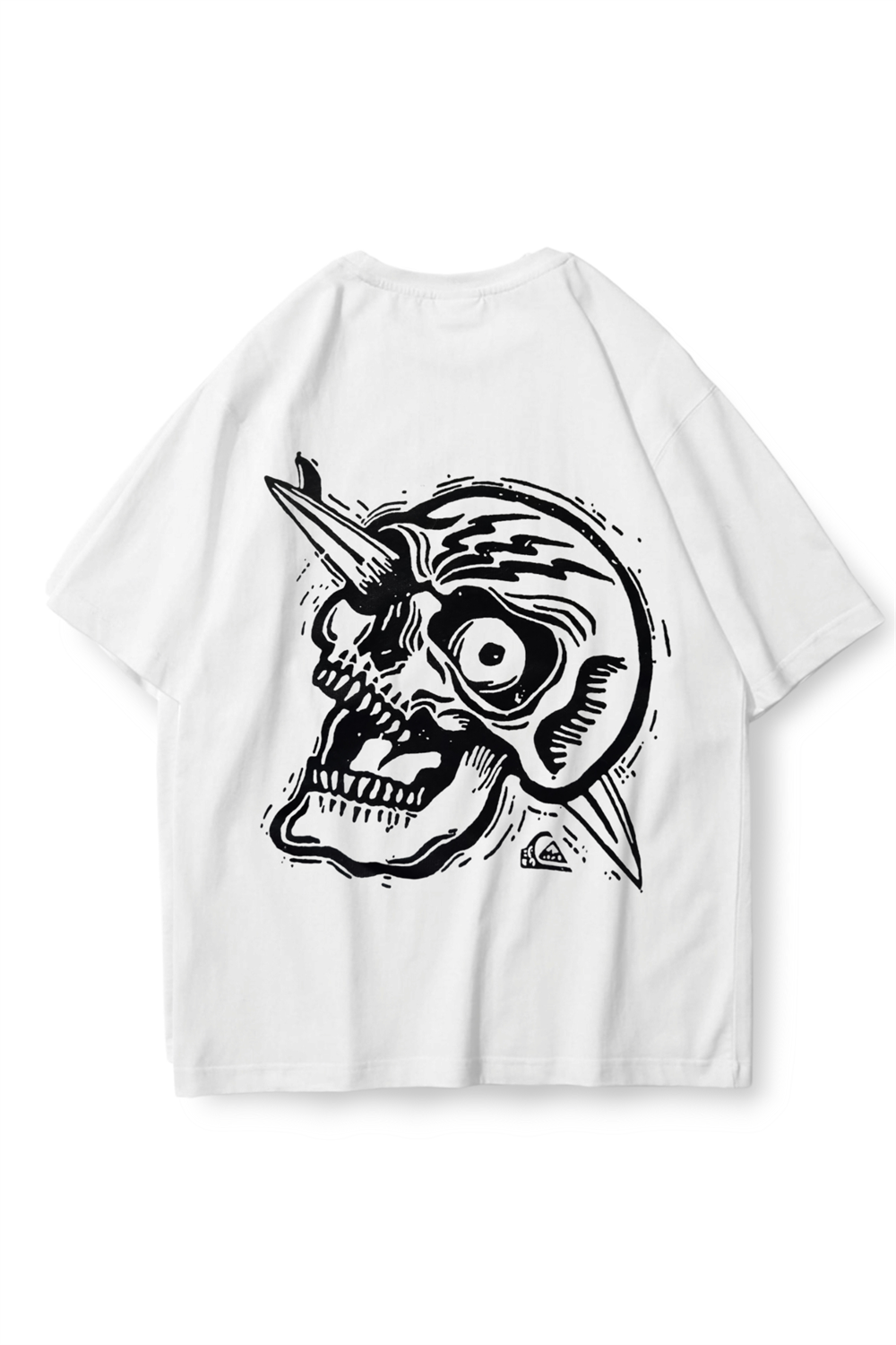 Skull Dagger Beyaz Oversize T-shirt