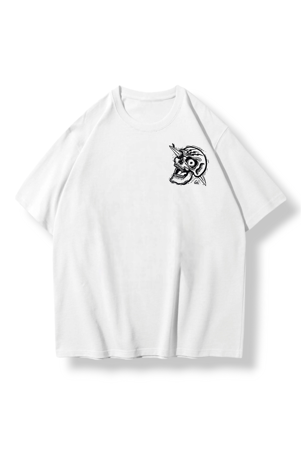 Skull Dagger Beyaz Oversize T-shirt