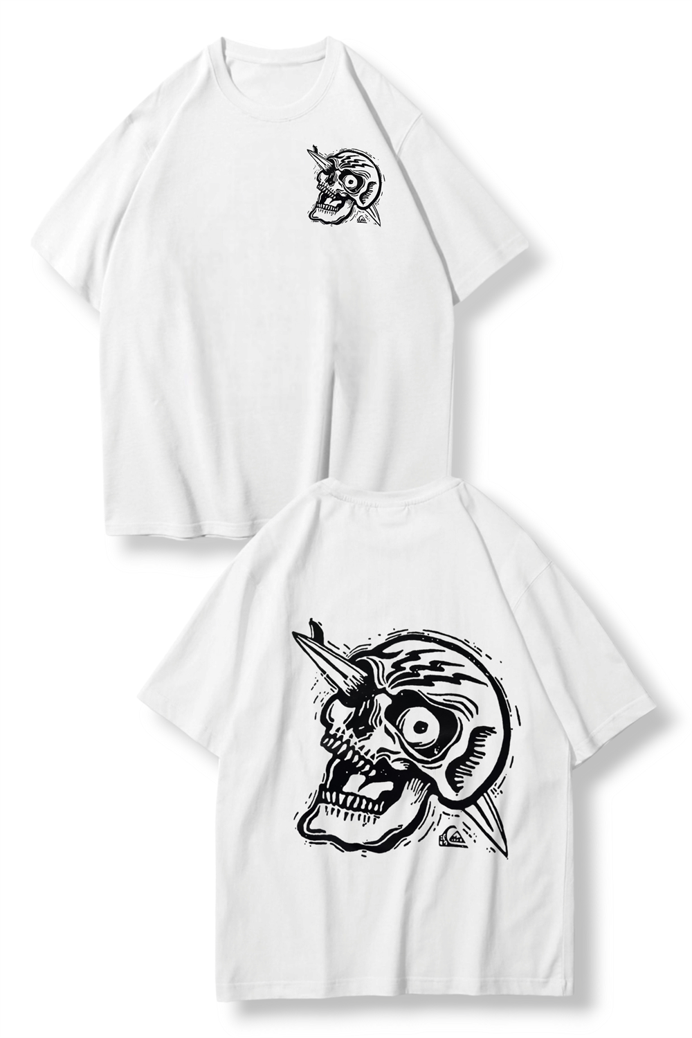 Skull Dagger Beyaz Oversize T-shirt
