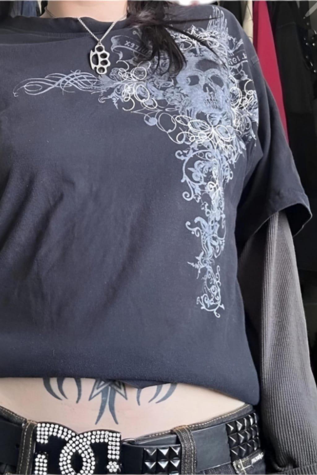 Skull Patterned Reglan Oversize Sweatshirt