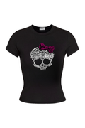 Skull Ribbon Tam Boy Bluz
