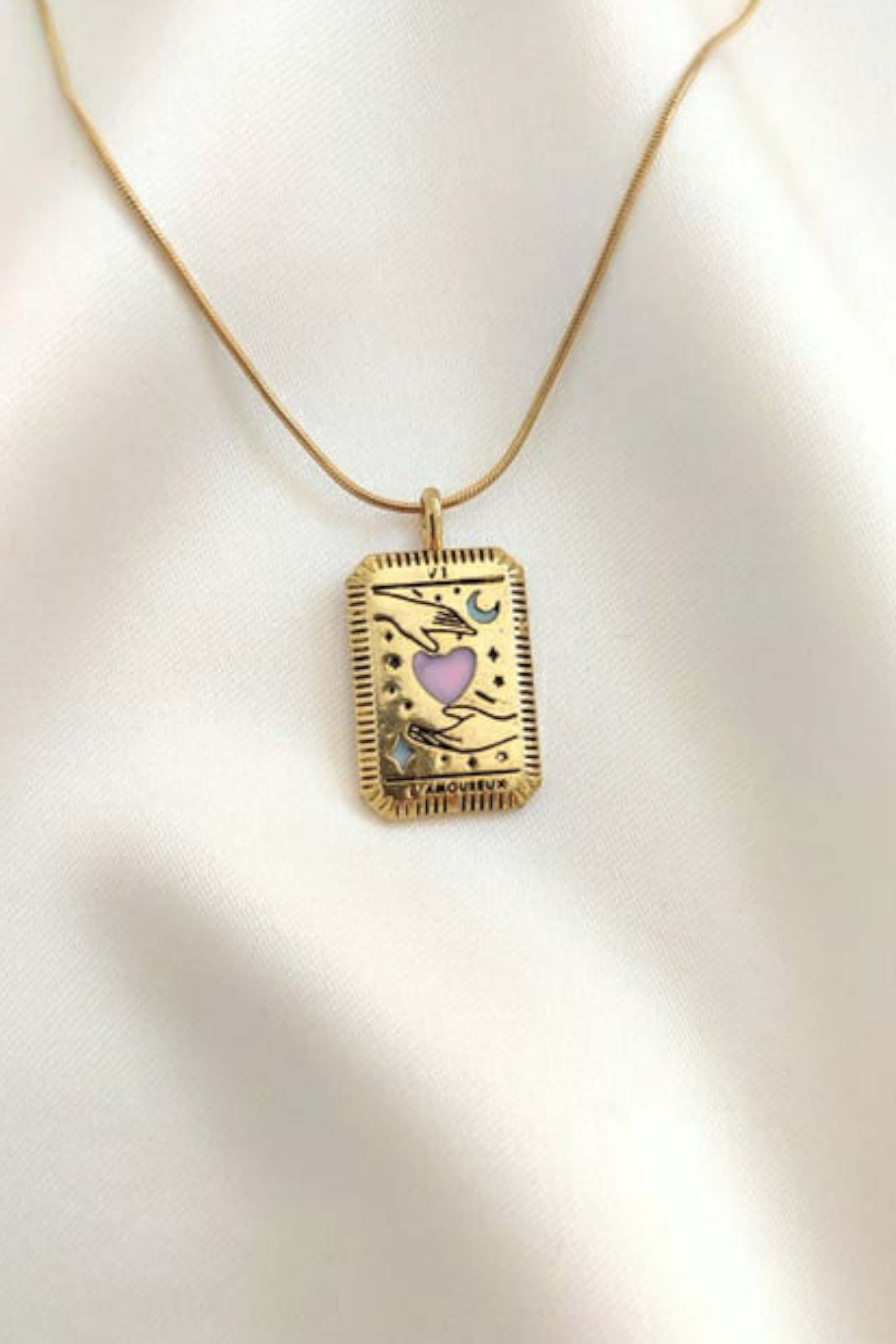 Sky Pink Heart Kolye