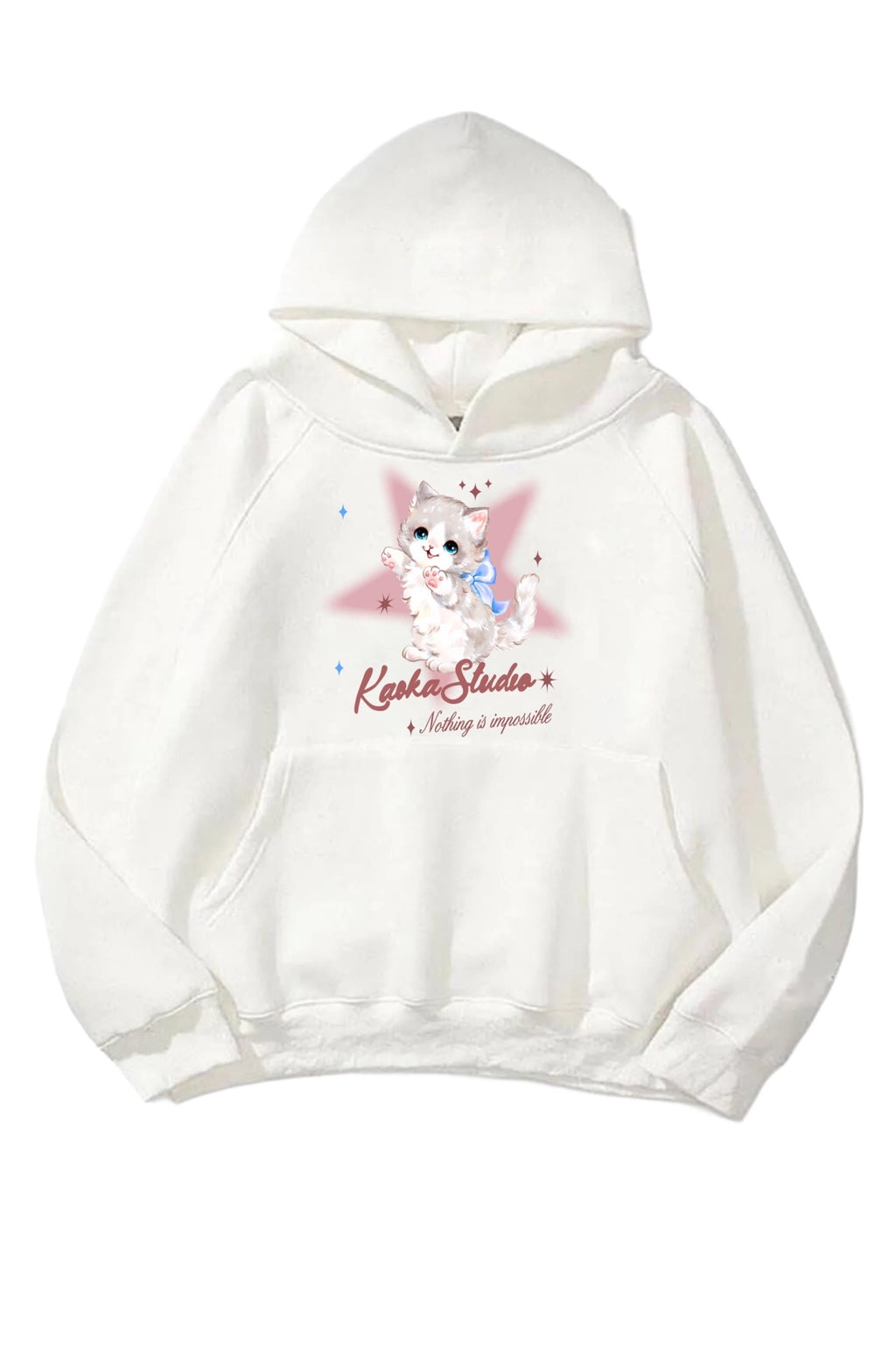 Star Cute Cat 3 iplik Oversize Sweatshirt