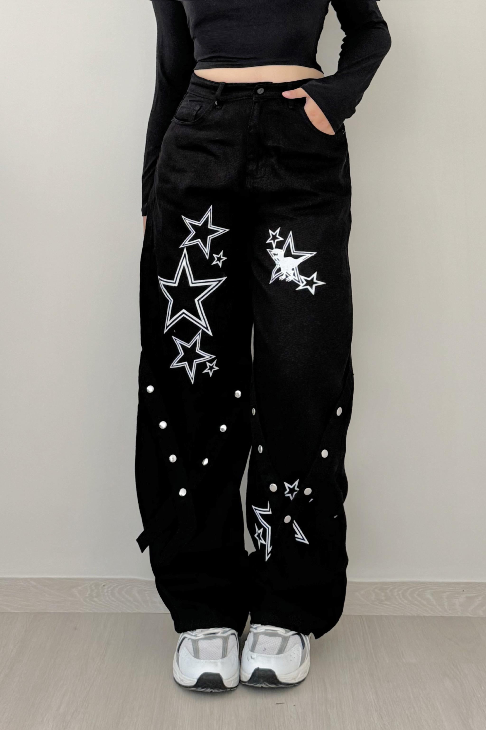 Star Dinosaur Zımba Detay Black Pantolon
