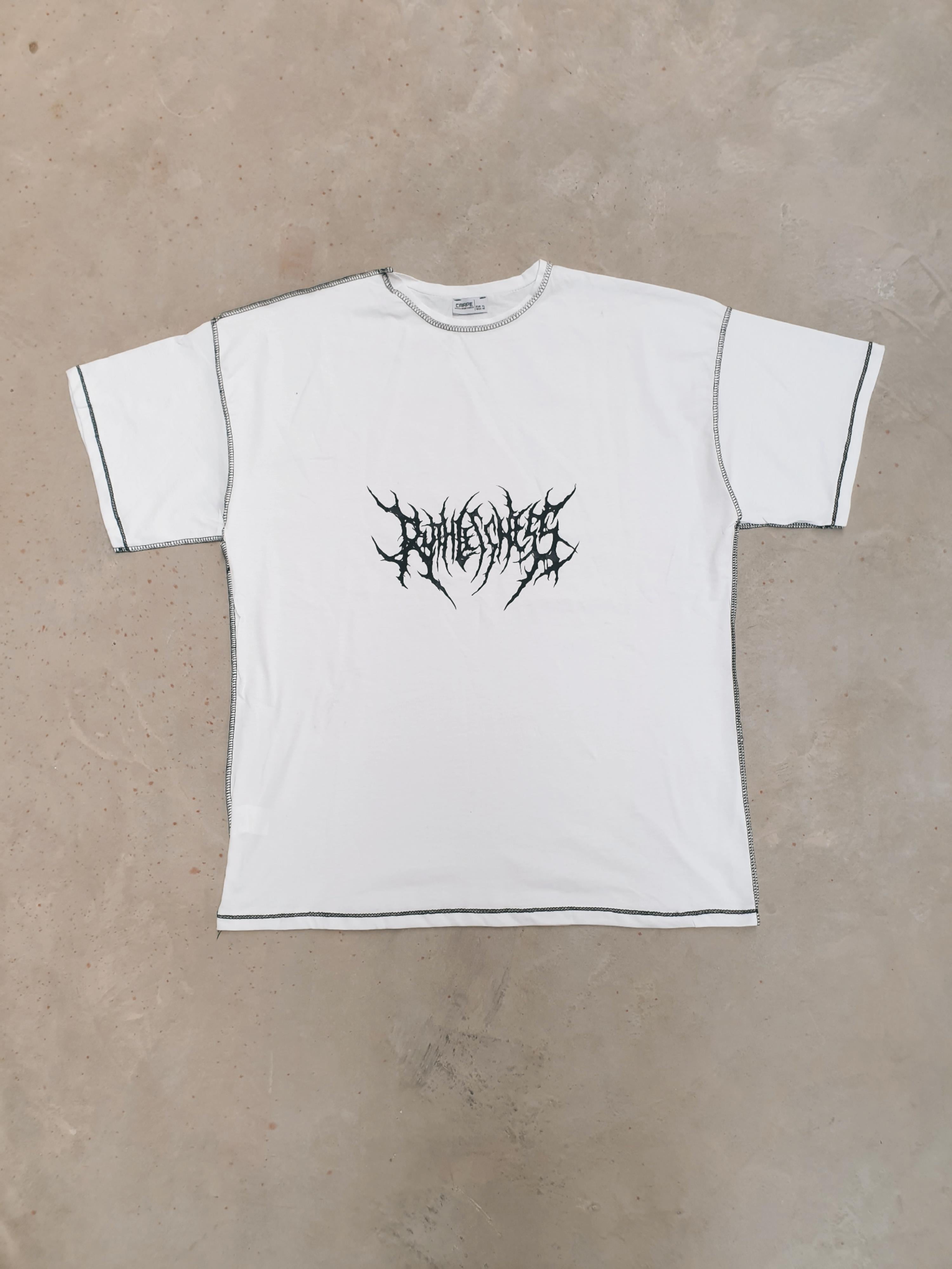 Ters Dikiş Black Text Oversize T-shirt