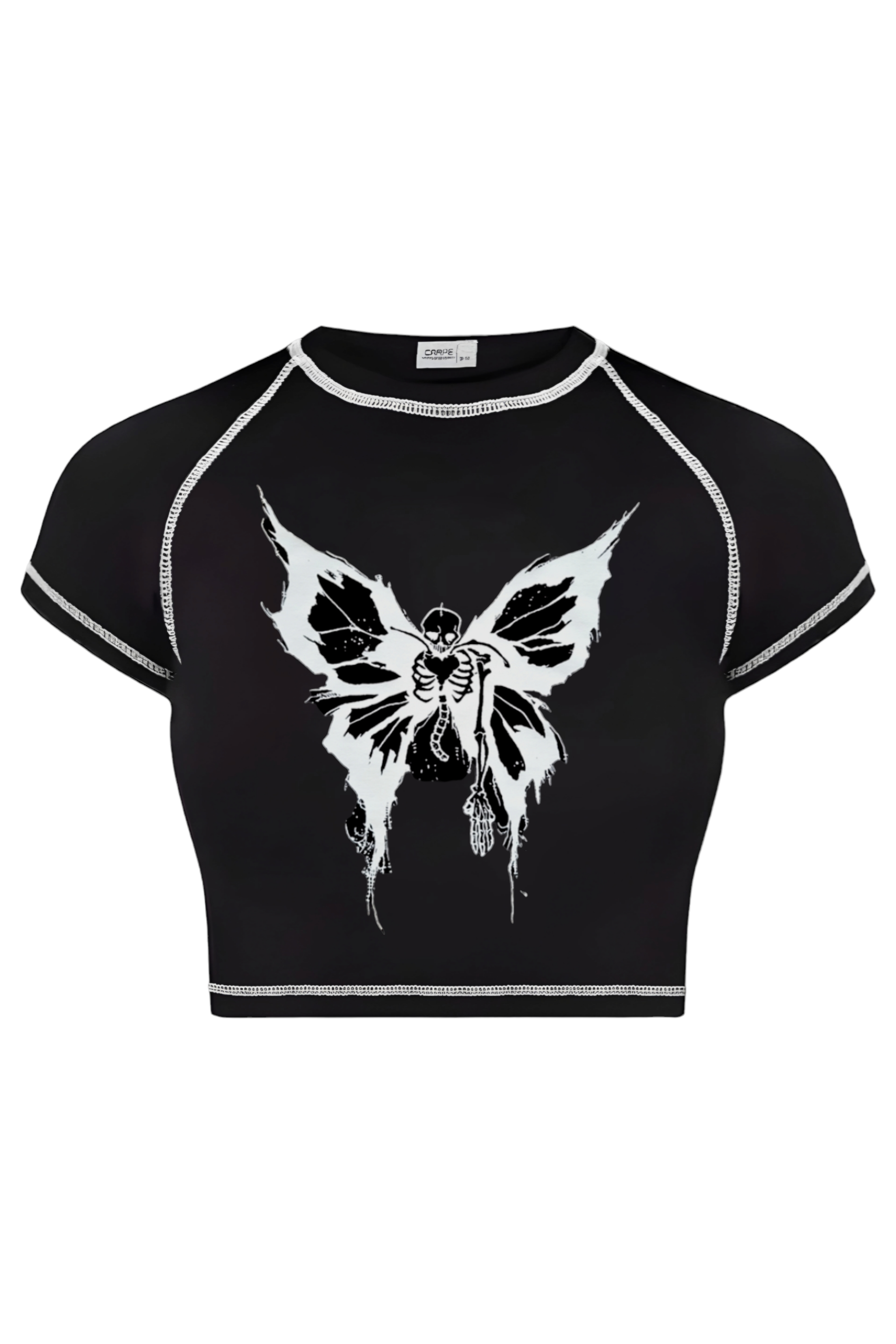 Ters Dikiş Gothıc Butterfly Crop