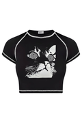 Ters Dikiş Hypnosis Cat Crop