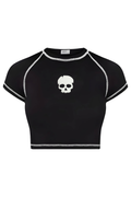 Ters Dikiş Skull Crop