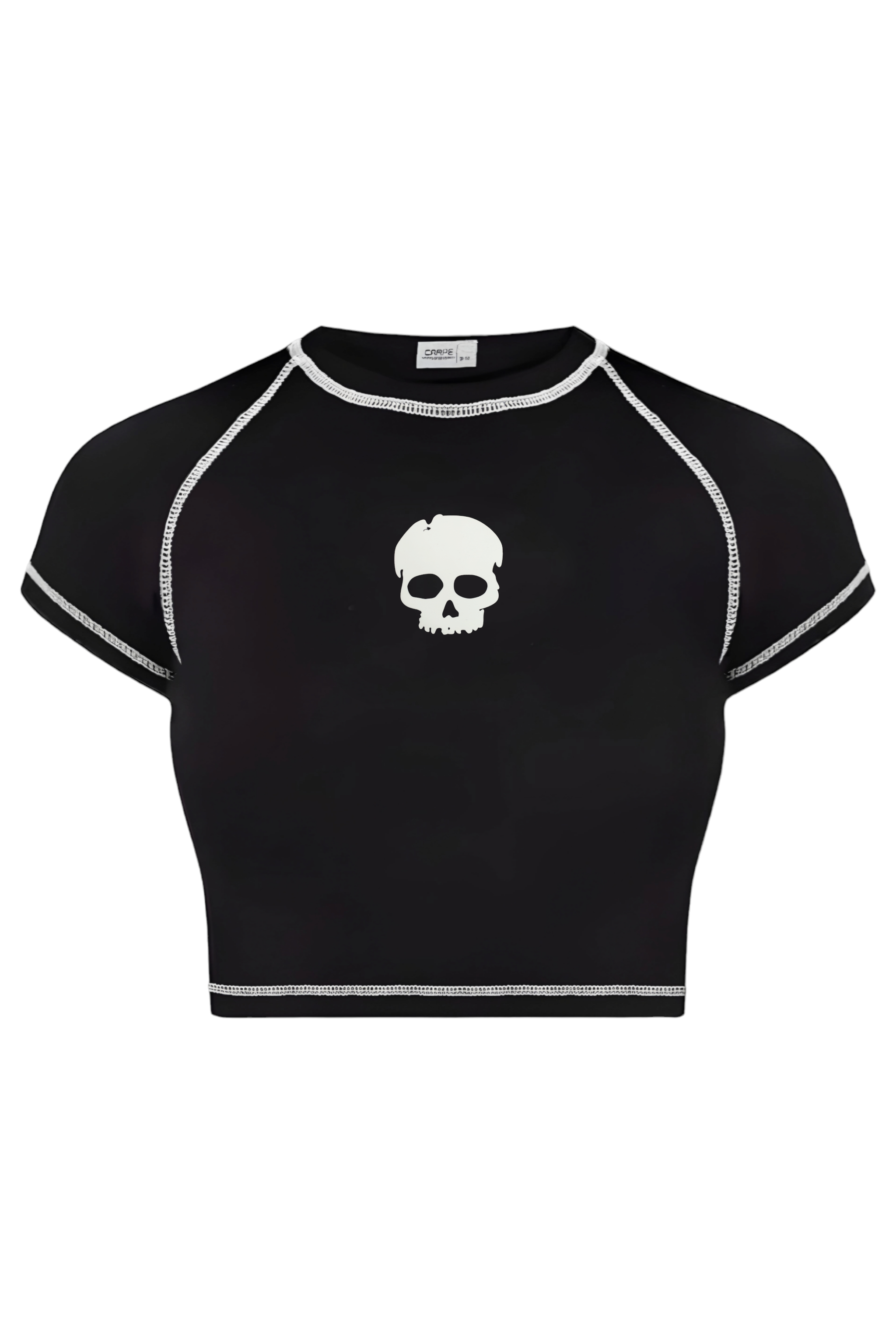 Ters Dikiş Skull Crop