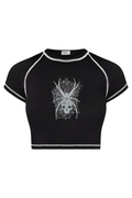 Ters Dikiş Spider Skull Crop