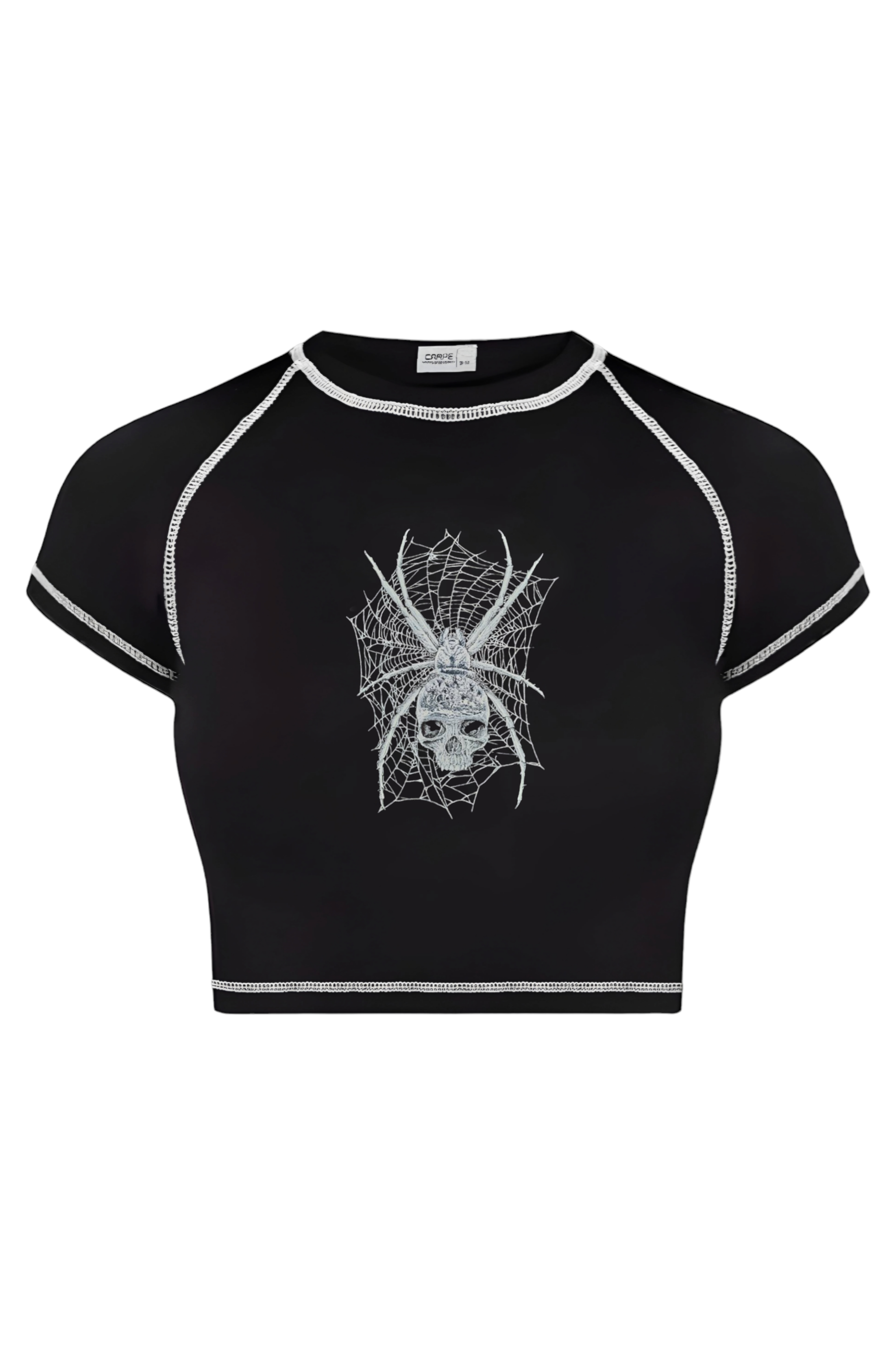 Ters Dikiş Spider Skull Crop
