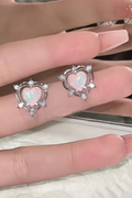Vintage Pink Heart Hologram Küpe