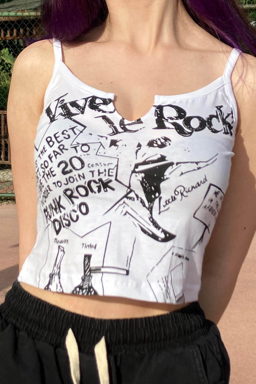 Vive Le Rock Askılı Crop