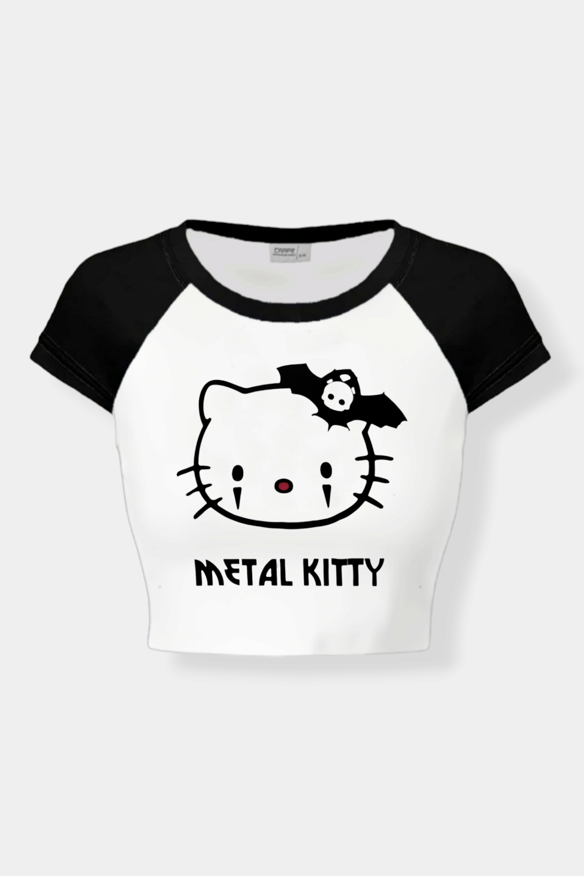 White Black Metal Kitty Crop
