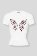 White Flame Butterfly Tam Boy Bluz
