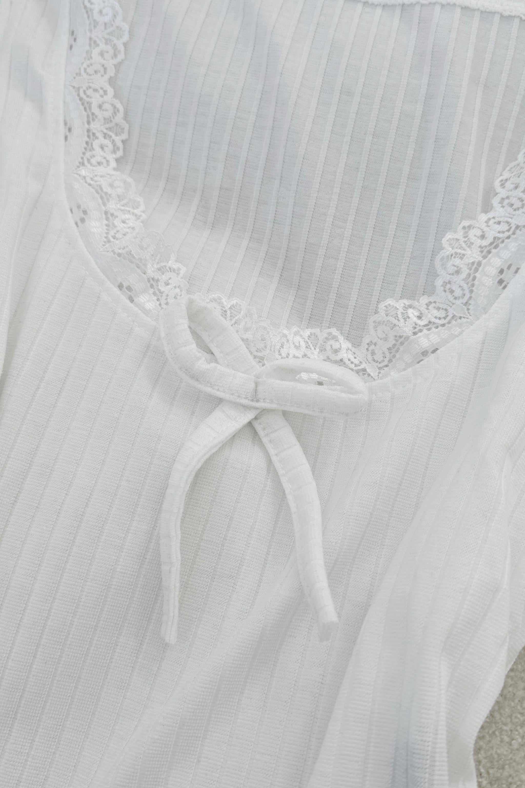 White Lace Detail Crop